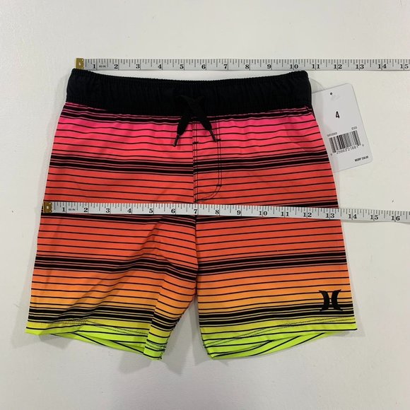 Hurley Boys' Shorts 4 Multi Color Striped Swim Board Shorts Trucks Size 4 - Picture 8 of 10